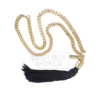 Gold Chain Necklace With Black Tassel(1pc) - Best Buy World Singapore