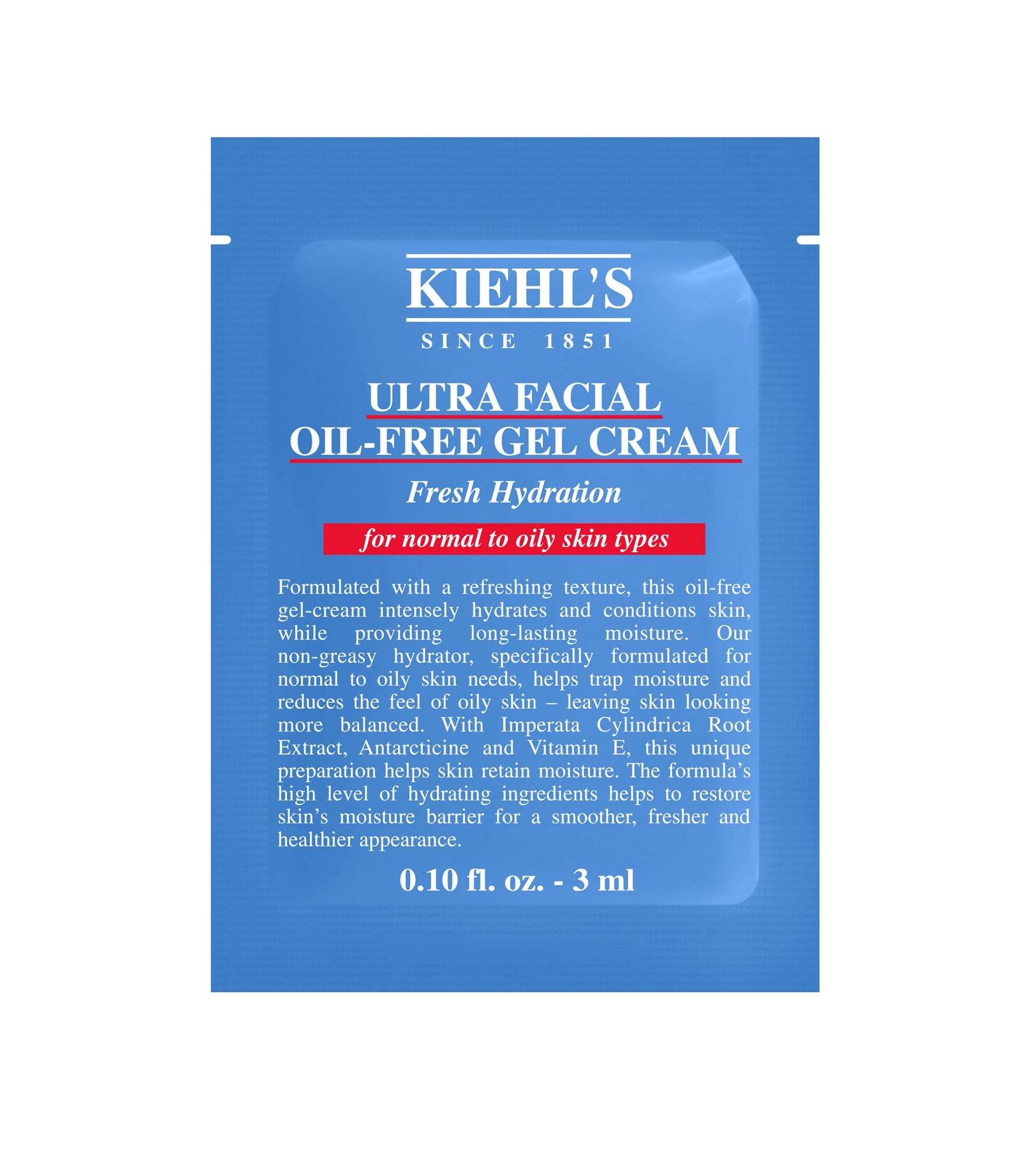 Kiehl's Ultra Facial Oil-Free Gel Cream (Normal to Oily Skin Types) Sachet (3ml) - Best Buy World Singapore