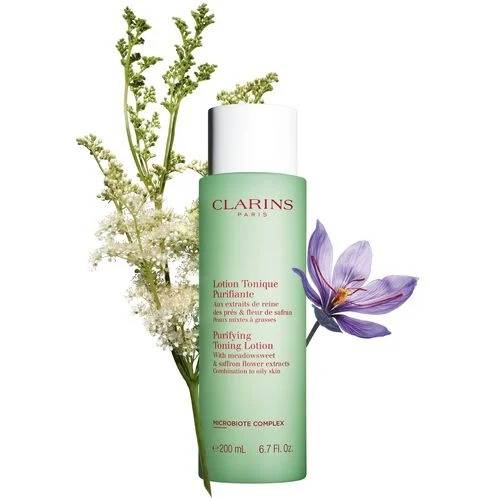 Clarins Purifying Toning Lotion with Meadowsweet & Saffron Flower Extracts for Combination to Oily Skin (200ml) Exp: Nov2024 - Best Buy World Singapore