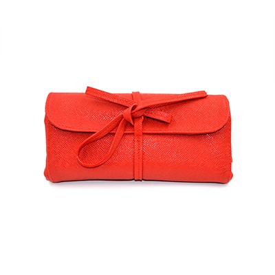 Red hot sale leather clutch